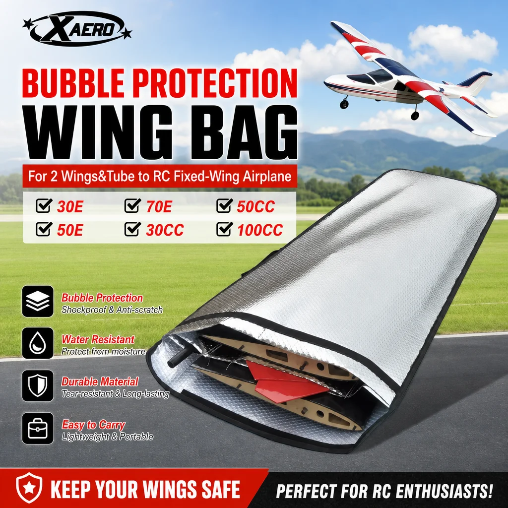 XAERO Bubble Protection Wing Bag for 2 Wings&Tube to RC Fixed-Wing Airplane 30-50E 70E 30CC 50CC 100CC