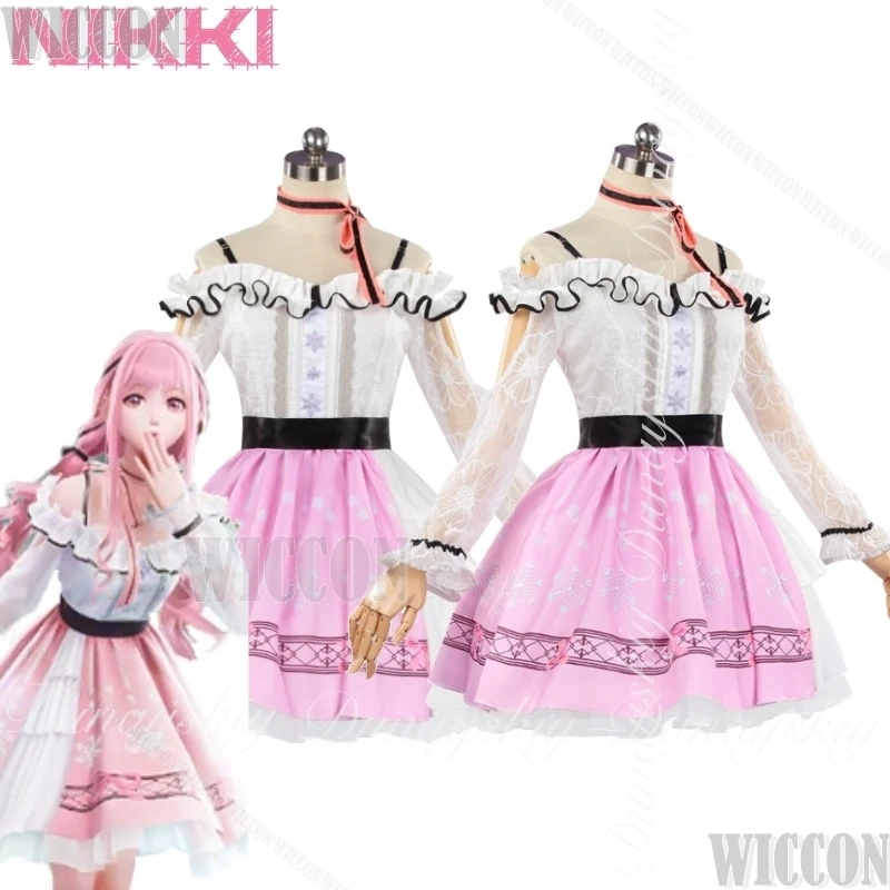 Nikki Infinity Nikki Gioco Cosplay Parrucca rosa doppia torsione The Dress Up Adventure Abito rosa Vestito di carnevale Abito completo Halloween