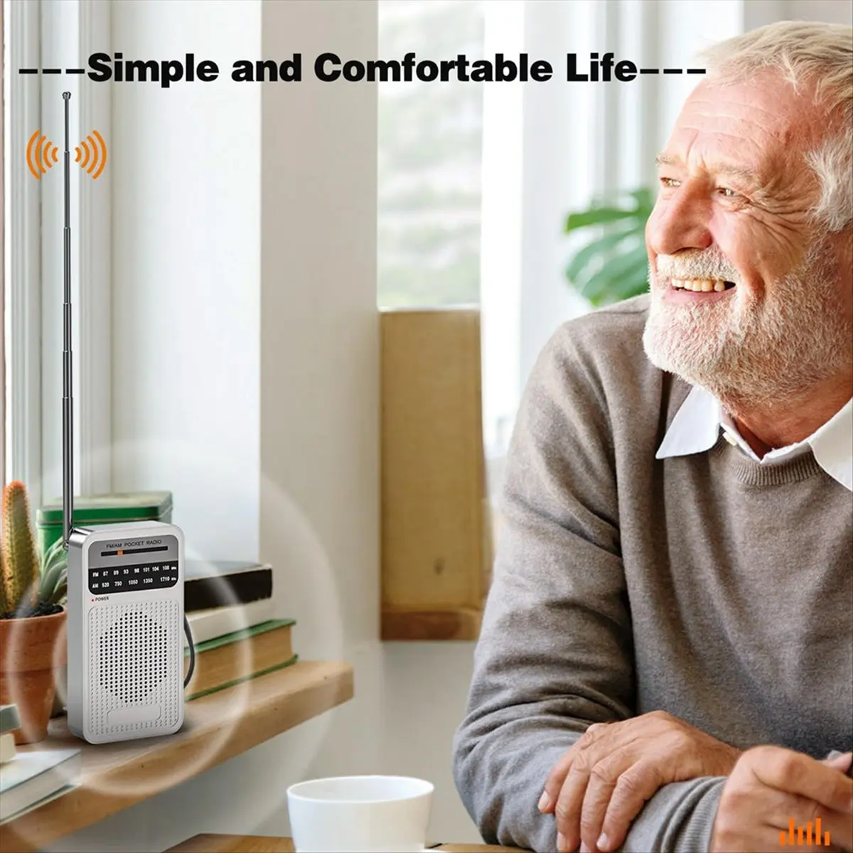 A10I AM FM Pocket Radio, Transistor Radio with Loudspeaker, Headphone Jack, Portable Radio for Indoor, Outdoor Use Silver