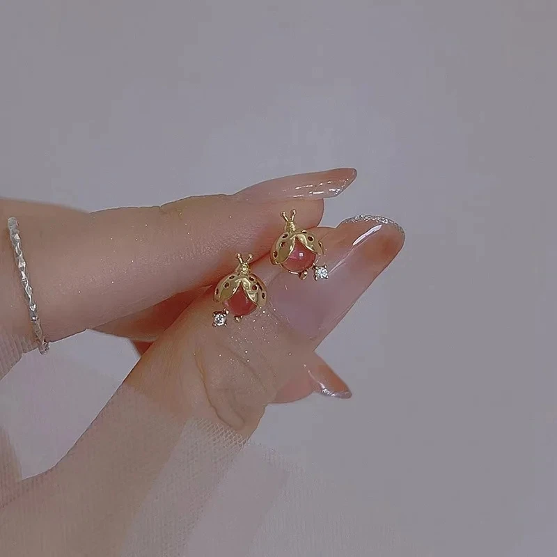 Korean Exquisite Spider Butterfly Insect Earrings For Women Bling Zircon Stud Earring Girl Wedding Party Sweet Jewelry Brincos