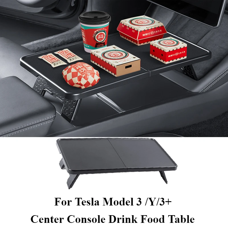 For Tesla Model 3/Y Model 3 Highland 2024 Center Console Table Tray Drink Food Table Desk Plate Board Organizer Holder Storage