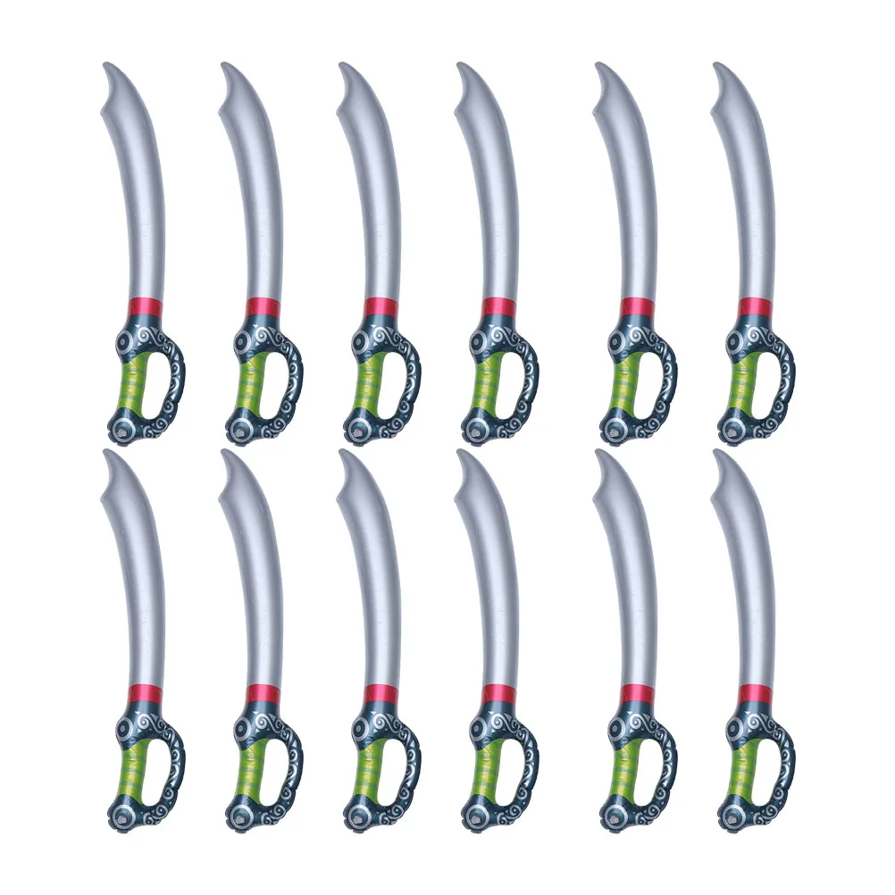 

12 Pcs Inflatable Pirate Knife Toy Realistic Lightweight PVC Material for Boys Party Festival Prop Halloween Decor