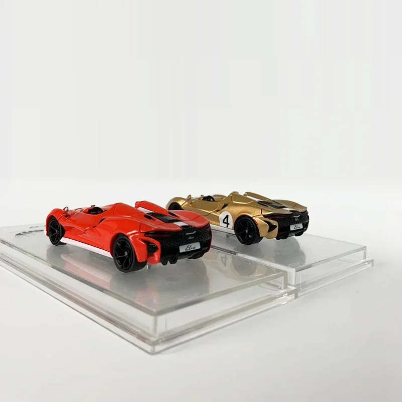 CM 1:64 Model Car Mcla Elva Open Top Alloy Die-Cast Sport Vehicle Collection- Red & Gold