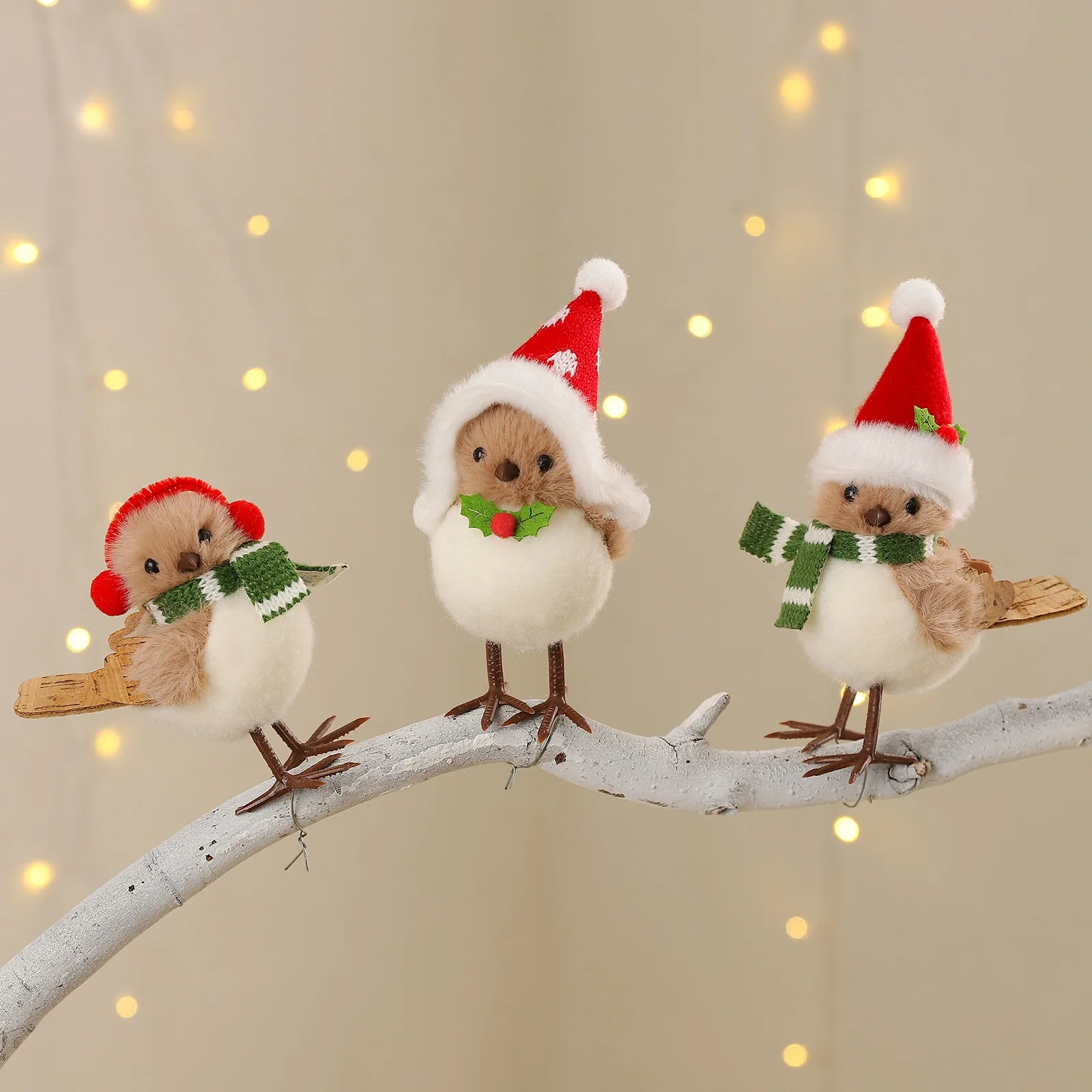 Christmas Stuffed Bird Christmas Decorate Xmas Decor Display Window Hotel Supplies Party Props 2025 Navidad Kids New Year Gift
