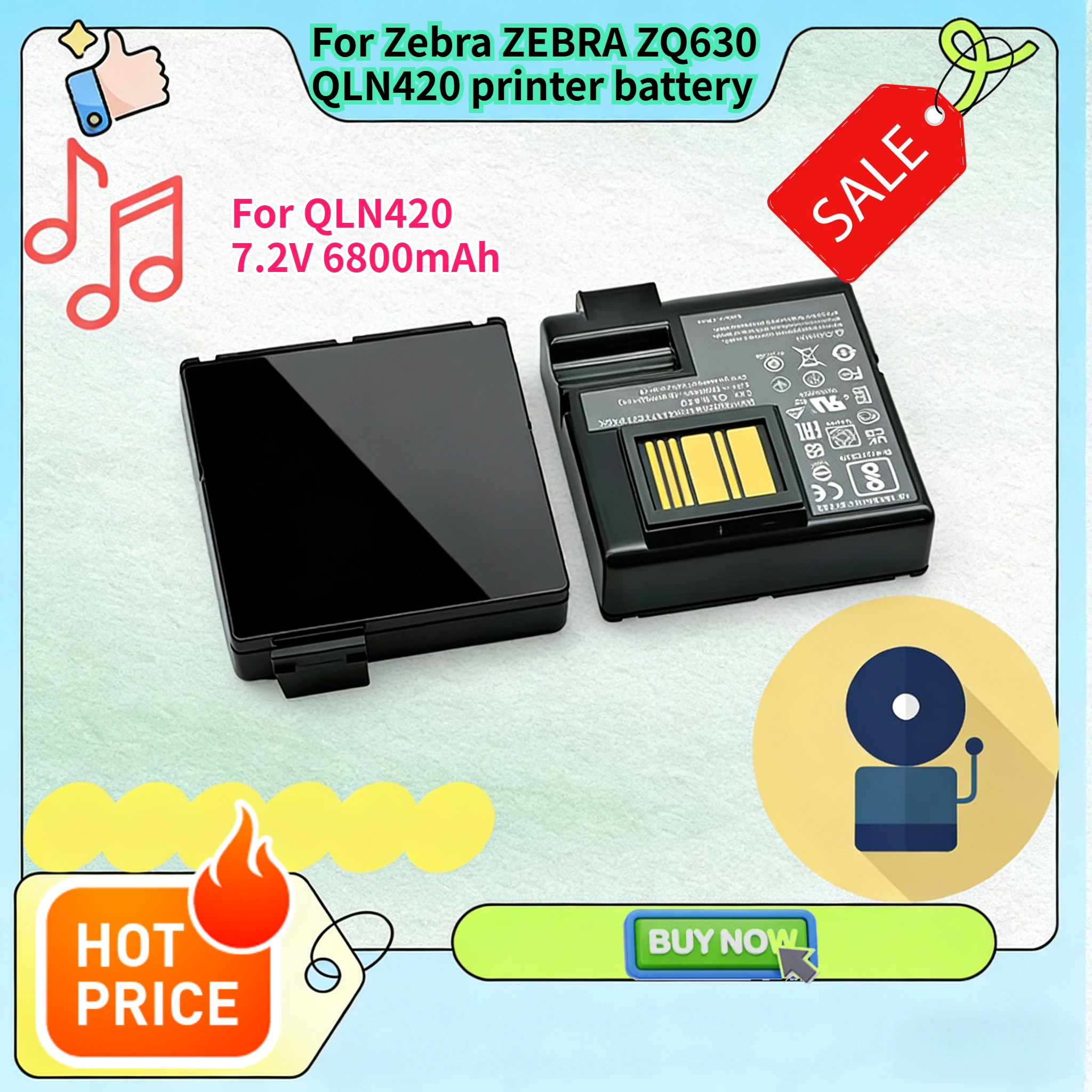 

6800mAh Compatible with Zebra ZEBRA ZQ630 QLN420 printer battery P1040687