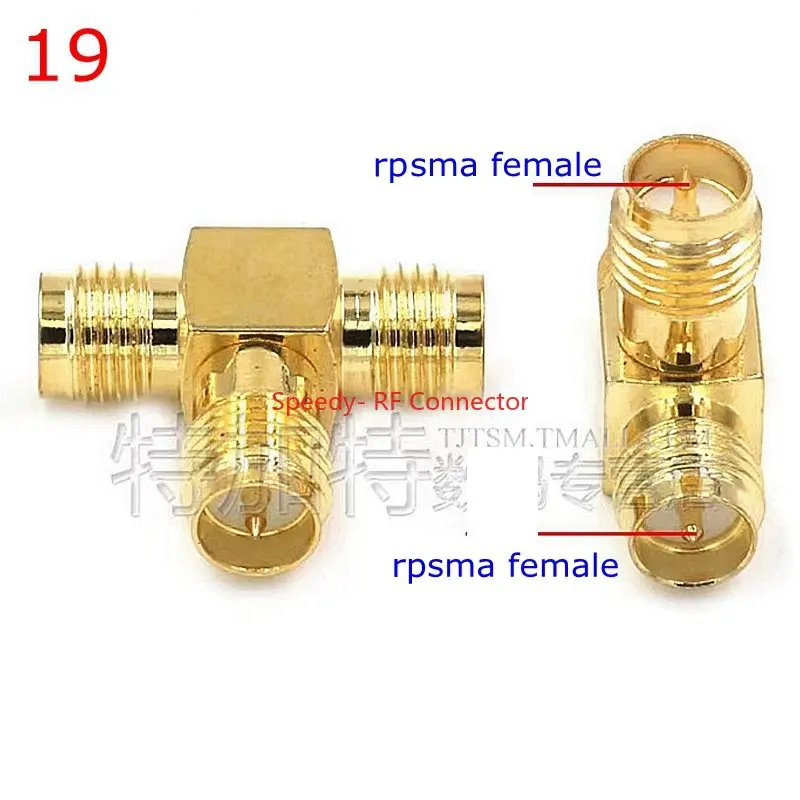 2 teile/los sma zu sma männlich weiblich gerade Stecker 90 Grad rechtwinkliges T-Stück Typ 3way Splitter rpsma zu RP-SMA männlichen Adapter rf