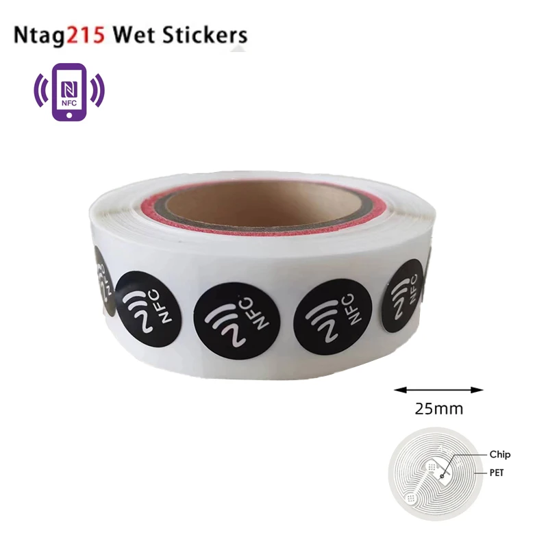 10Pcs/ 50Pcs /100pcs Ntag215 Rewritable  NFC Tag 13.56MHz ISO14443A Available RFID Adhesive Label RFID Tags Stickers Sharing Tag