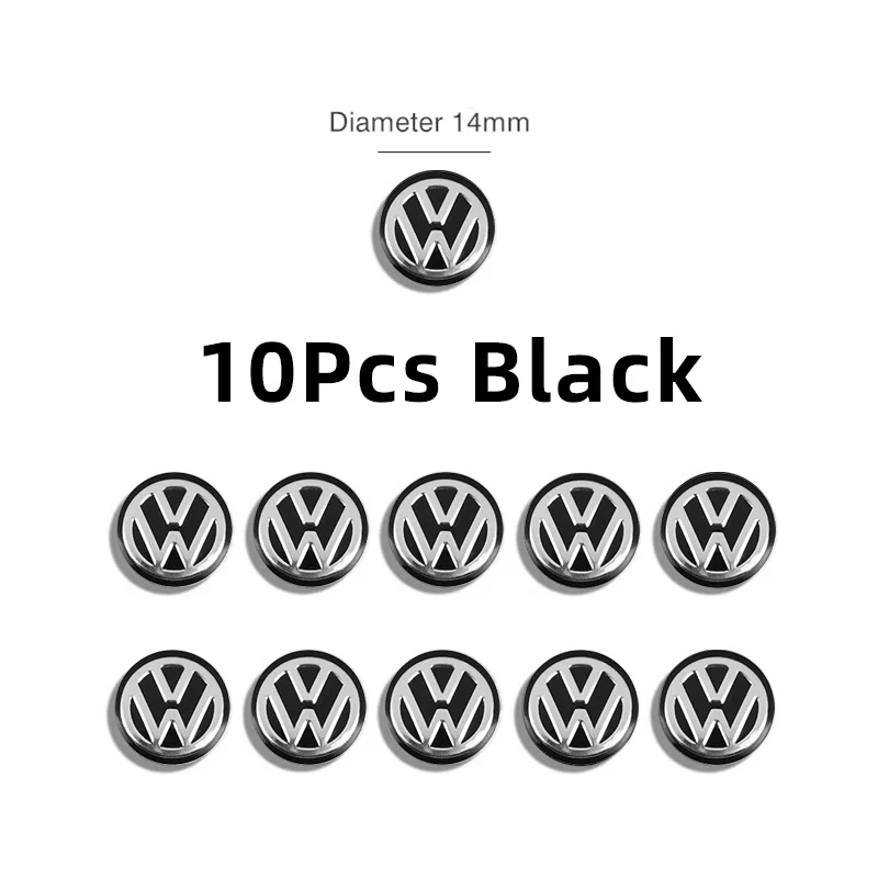 10 Stück Auto Remote Key Aufkleber Aluminium Emblem Dekoration Aufkleber für Volkswagen Gti VW Polo Golf Passat Tiguan Arteon Touareg Taigo