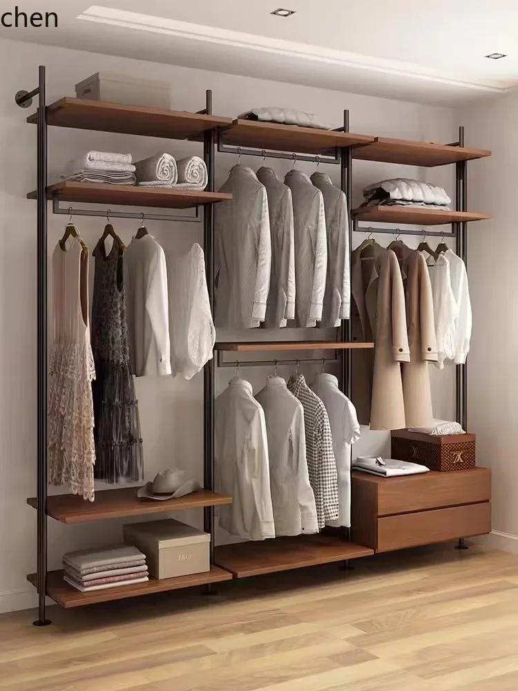 C6.15 simple open wall wardrobe hanger floor partition storage rack hanging hanger