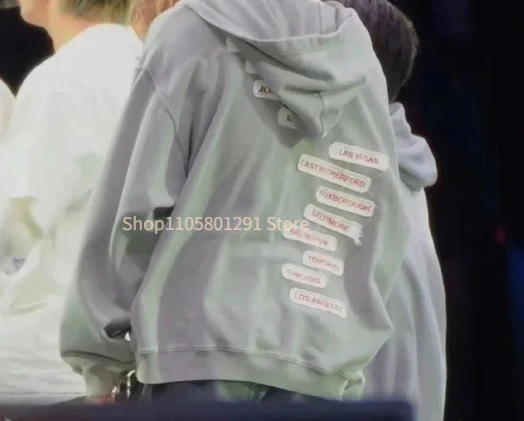 Loose Arirang Letter Patch Embroidery Hooded Jacket, Soft Casual Street‑Wear Coat, Fan Top for Daily and Concert Occasions - view 3