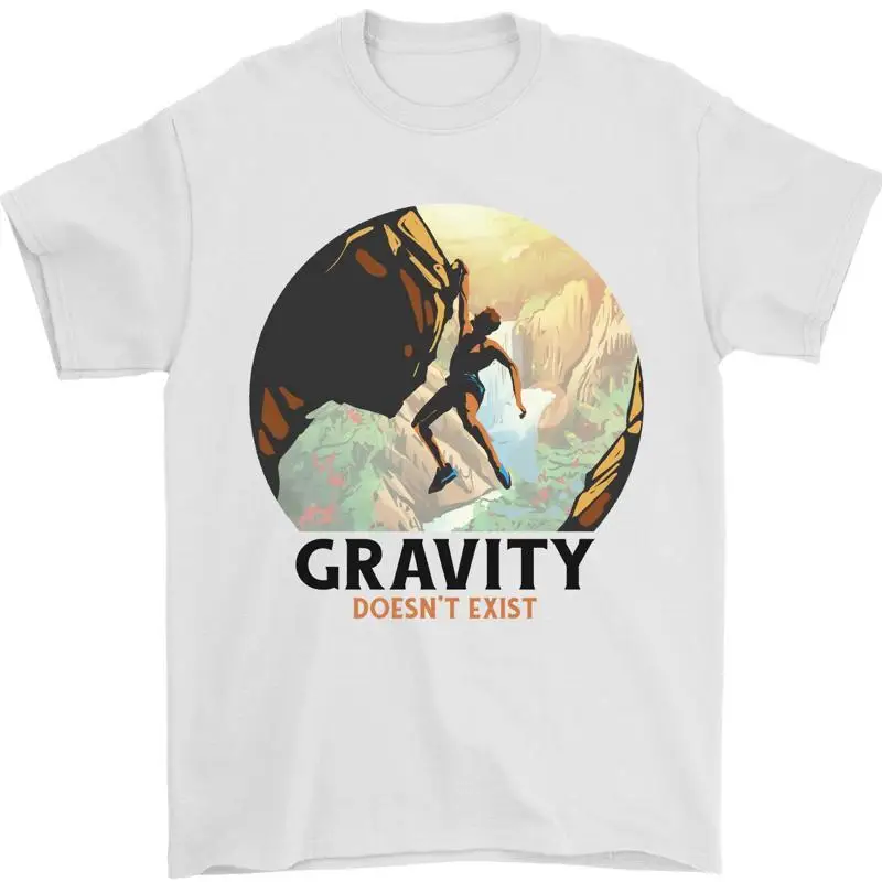 Rock Climbing Gravedad No Exist Climber Camiseta Hombre 100% de Algodón T shirt