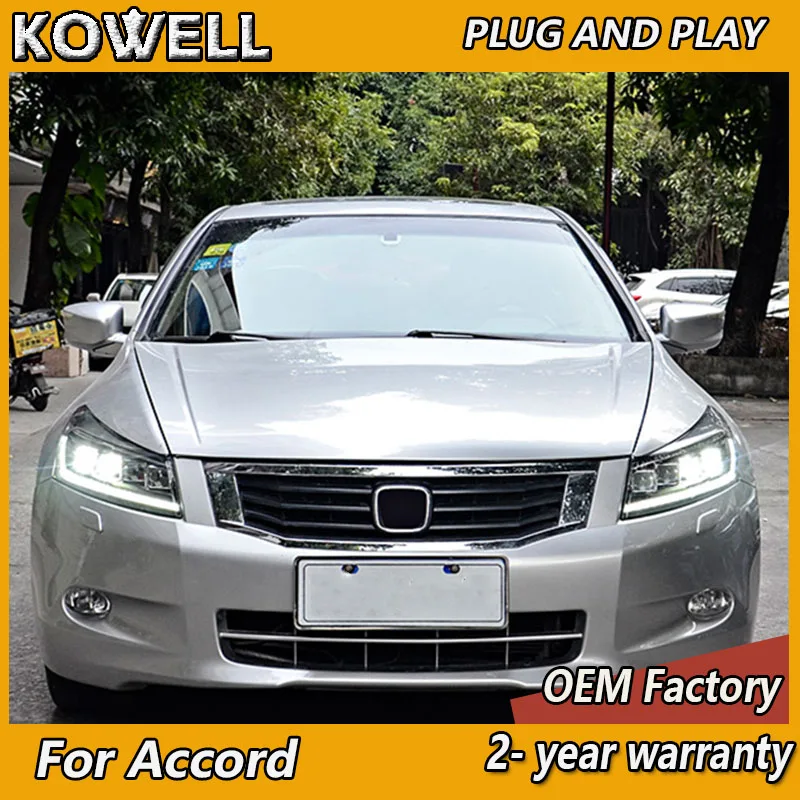 

Стайлинг автомобиля для Honda Accord, фары 2008-2013, Accord, 8th фары, DRL, указатель поворота, ближний свет, линза проектора