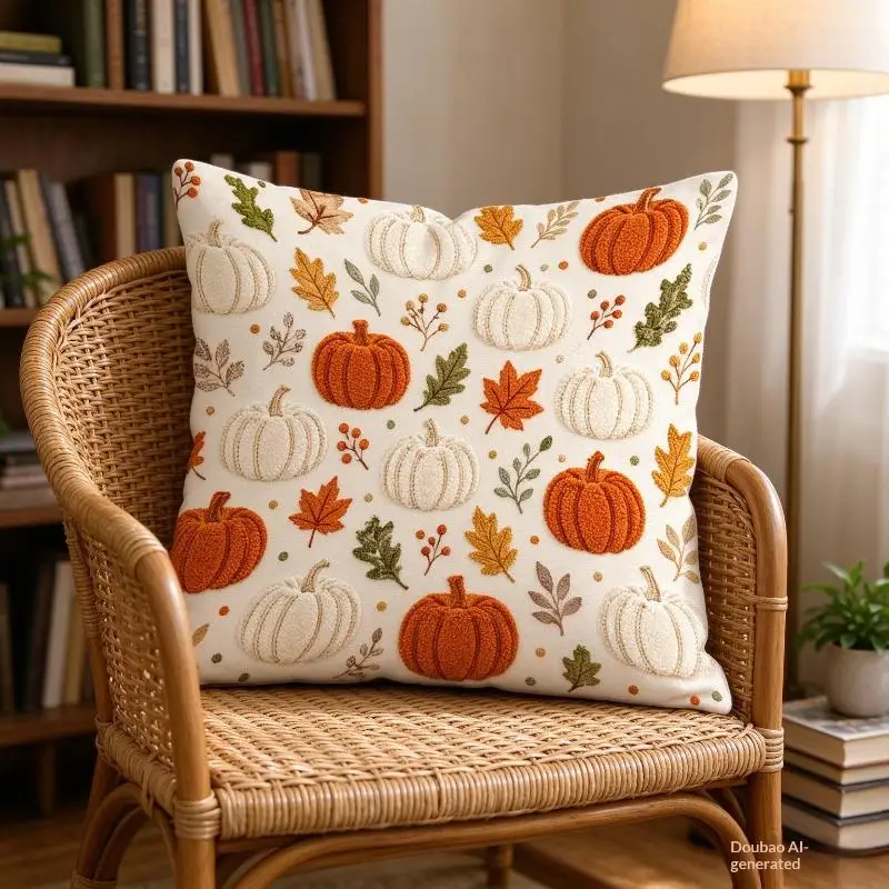 1Pc Harvest Pumpkin Decorative Pillowcase 2D Printing Non-Embroidered Autumn Harvest Farmhouse Sofa Living Room Cushion Cover