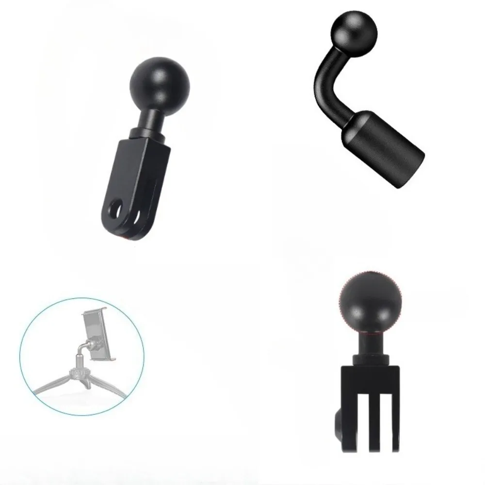 17mm Ball Head Adapter Double Socket Arm Clip Converter 1/4 Screw Hole for Gopro OSMO Action Rearview Mirror Mount Phone Holder