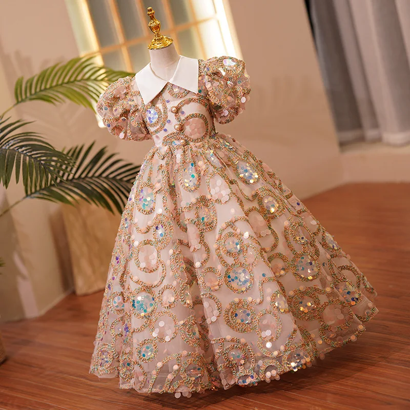 

Girl's Dress Princess Dress2025New Spring Piano Performance Catwalk Costume Children's Host Evening Dress