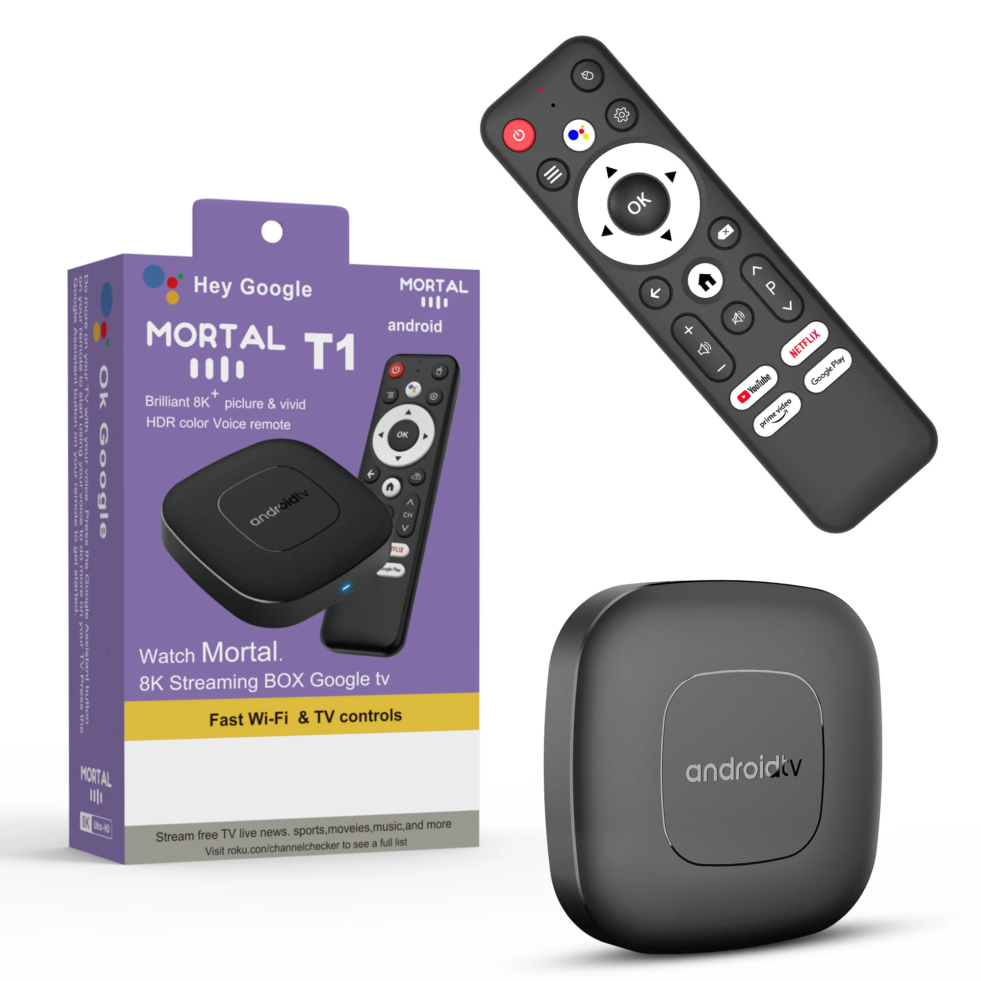 Android16 Smart Home Theater TV Box AllwinnerH313 Google Assistant Netflix Streaming Bluetooth Media Player 8+128 2.4G5G Wifi T1