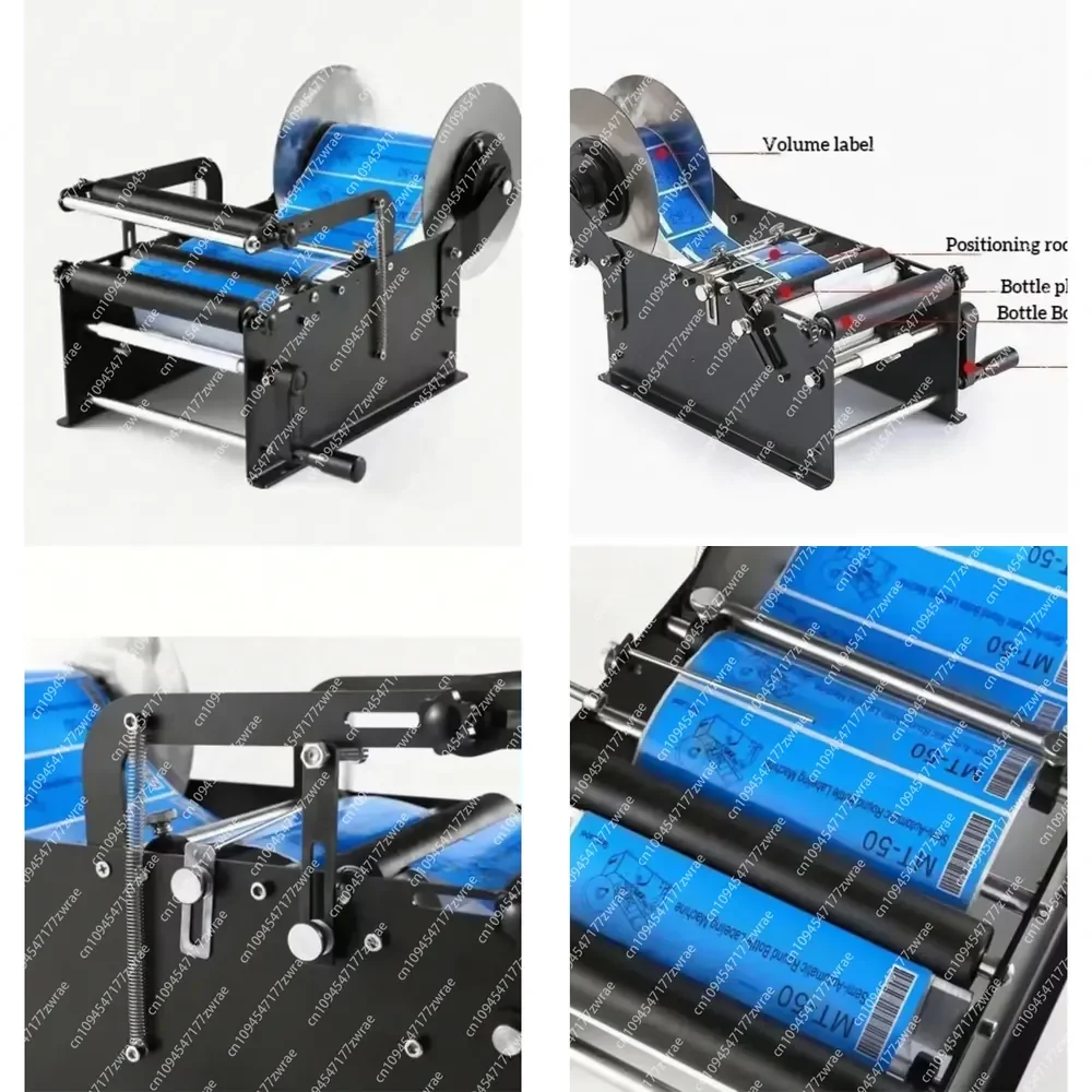 160mm Wide Tabletop Manual Labeling Machine Hand-Operated Semi-Automatic Round Bottle Sticker Equipment