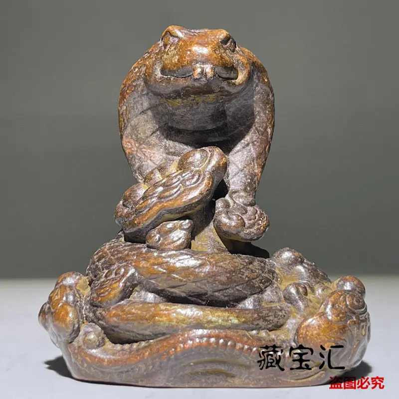 New Arrival Fortune Python Zodiac Snake Sculpture Vintage Bronze Old Item Home Decoration
