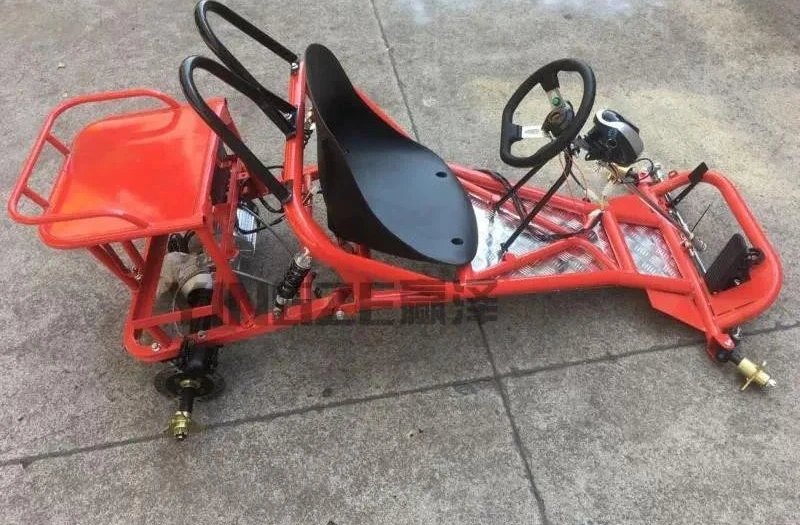 DIY Electric Kart Frame Kit with Shaft Drive Differential Rear Axle Motor Half Axle and Four Wheel Tires Homemade