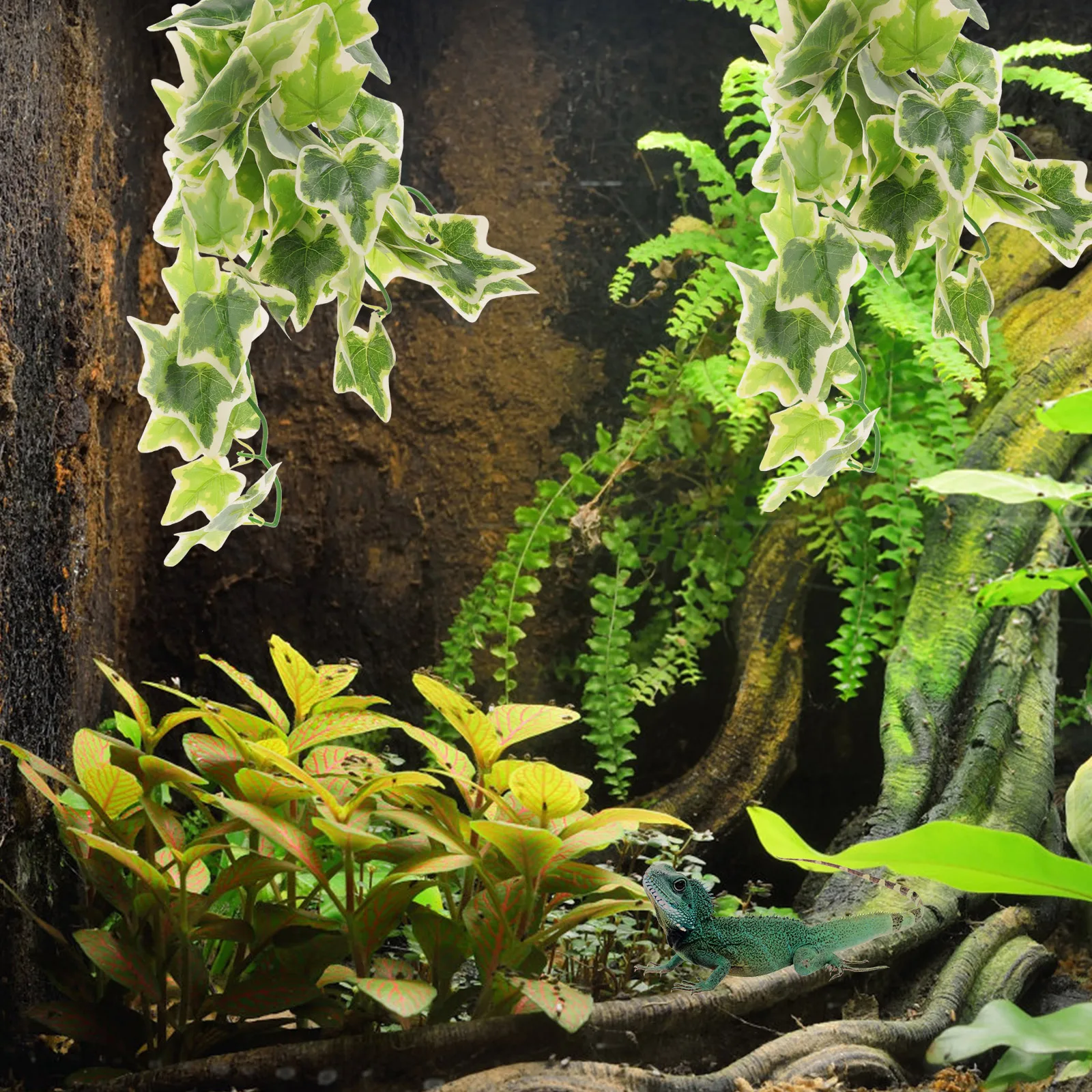 

Simulated Rattan Plant for Reptile Terrarium Fake Plants Decor Artificial Lifelike Climbing Pet Plant Ornament Landscape