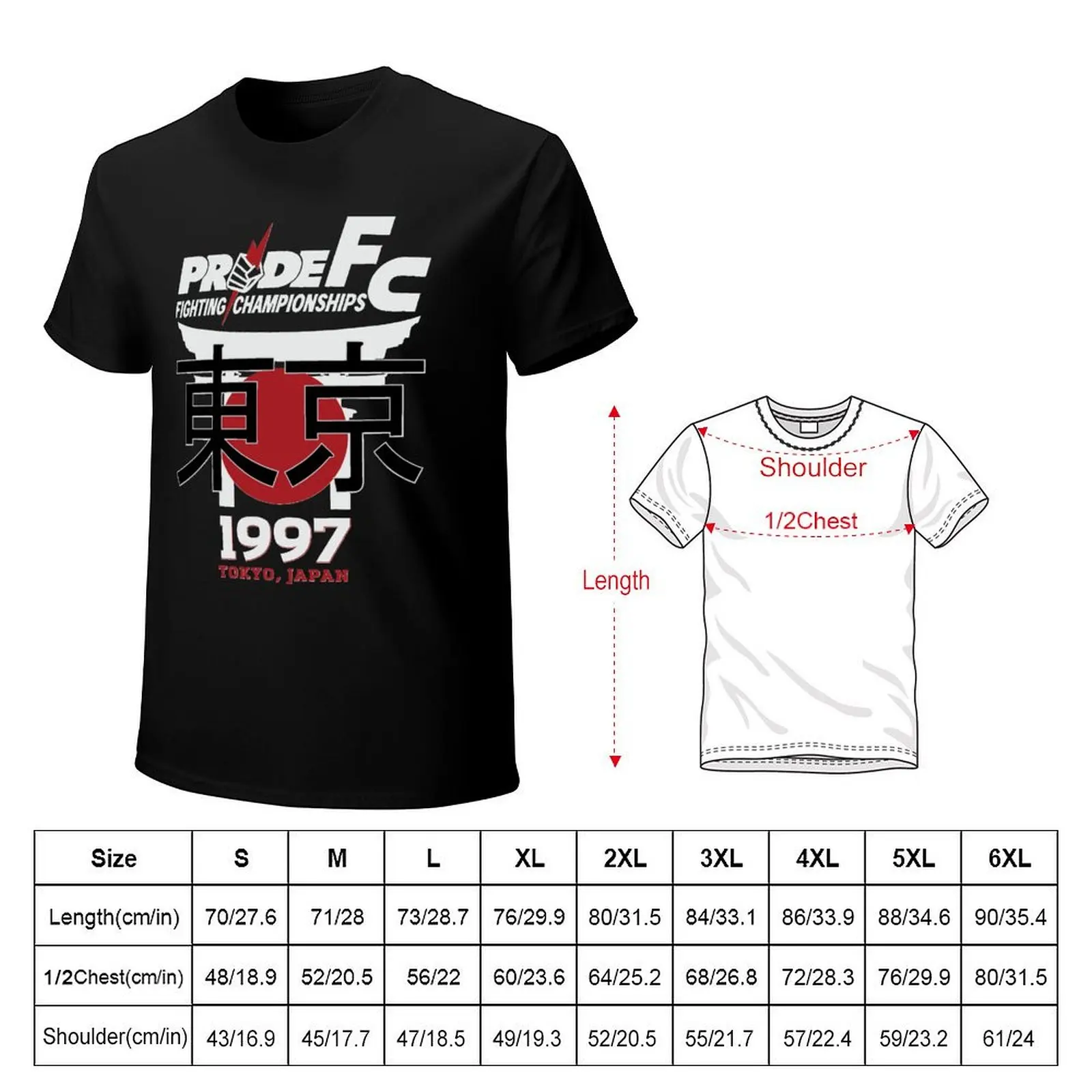 Pride FC Vintage 1997 Tokyo Japan T-Shirt Casual Trendy Streetwear Tee Shirt
