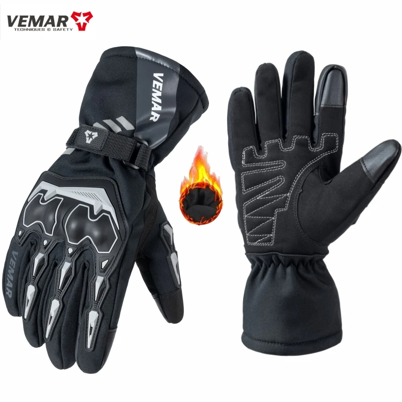 

VEMAR High-quality Winter Touchscreen Motorbike Gloves, Men Women Waterproof Thermal Windproof Anti-Slip Motorcycle Gloves