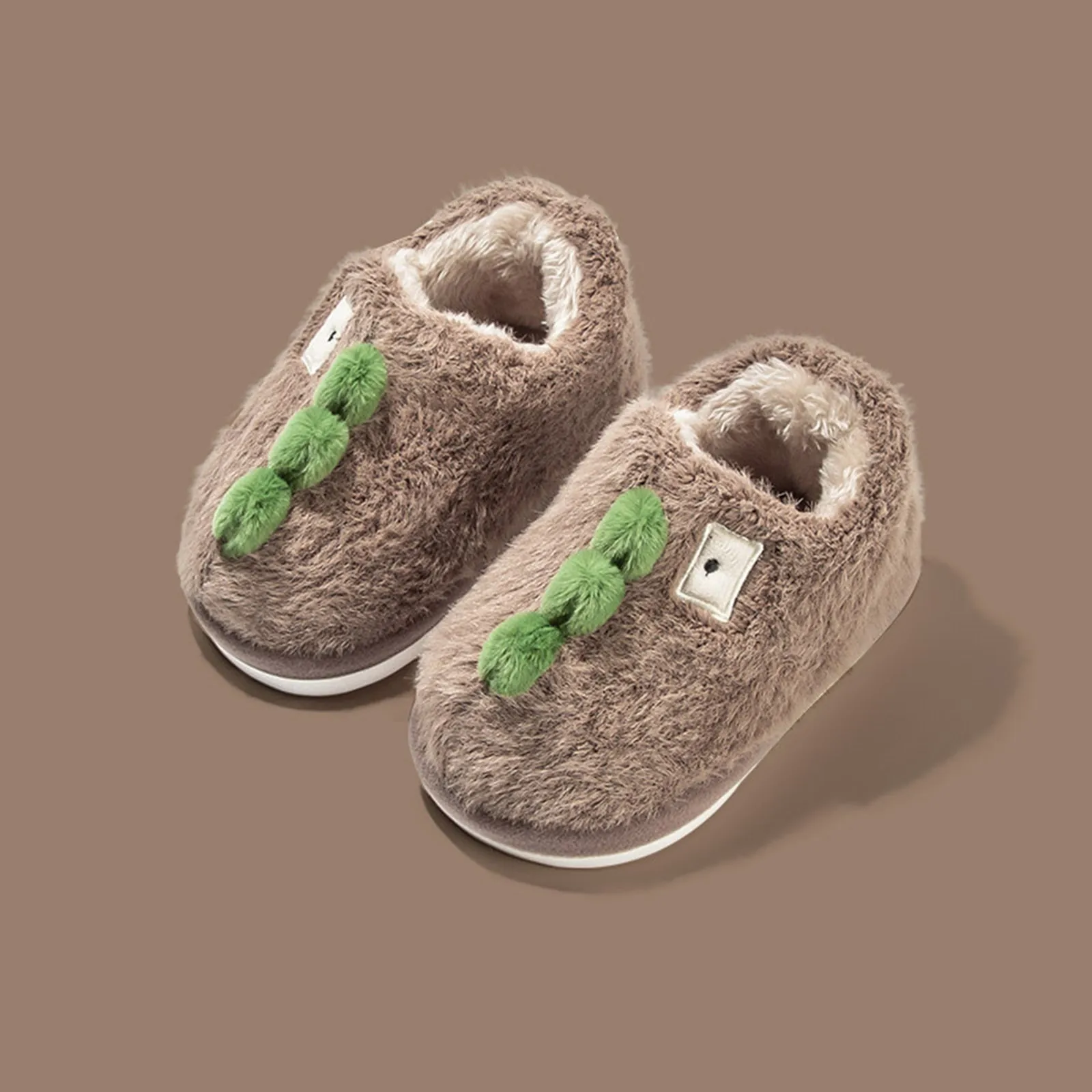 Kids Slippers Boys Girls Flops Soft Non-slip Children Baby Warm Cotton Indoor Shoes 2023 Winter Cartoon Dinosaur Home Slippers