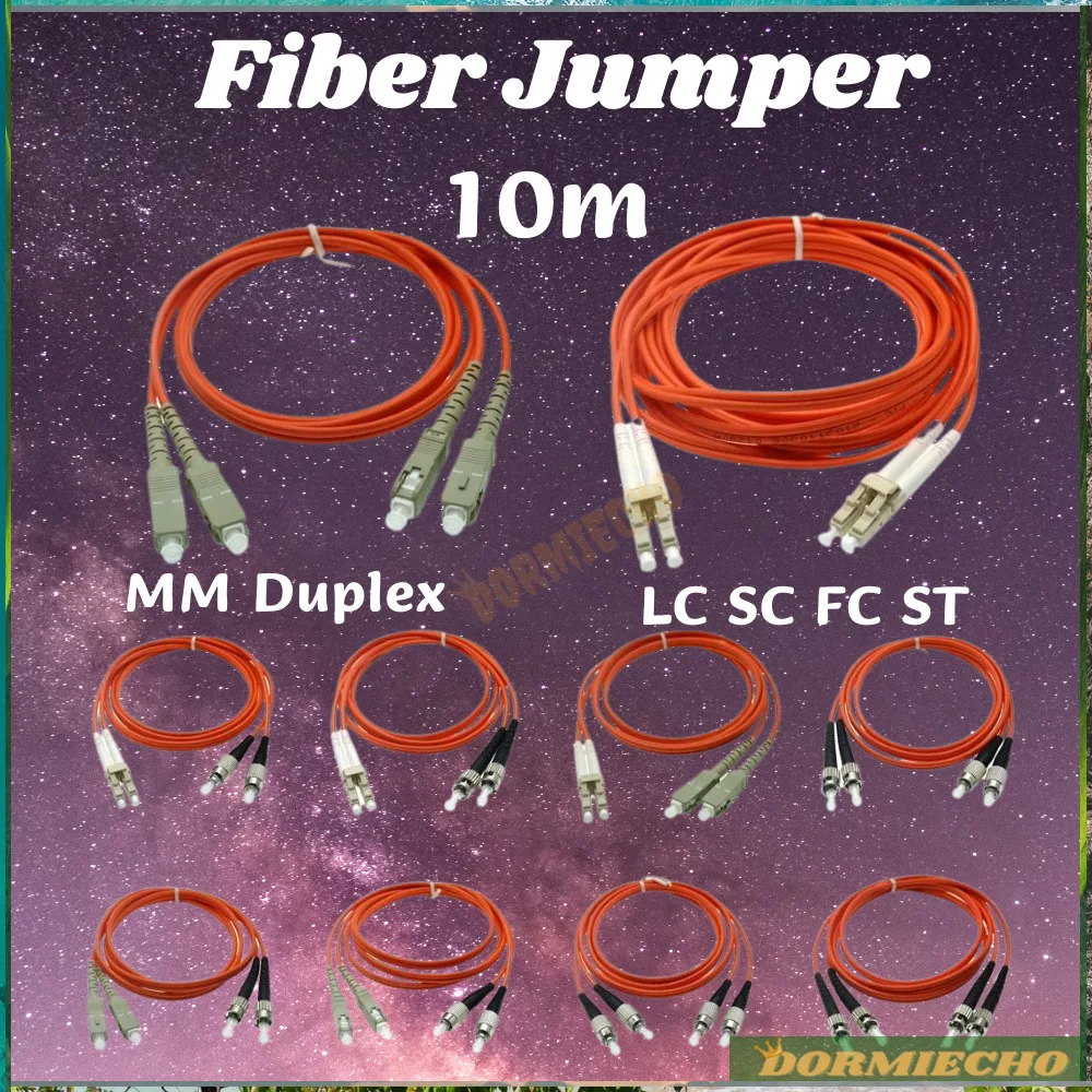 

Quality Guaranteed Multimode OM3 10m Duplex Fiber Patch Cord LC/FC/ST/SC Fiber Optic Cable Optic For Network Jumper FTTH