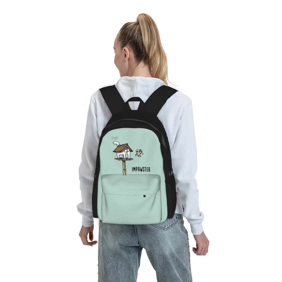 

Cartoon Simons Cats Backpack Boys Girls BookBag Kids School Bag Computer Shoulder Bags for Men Women