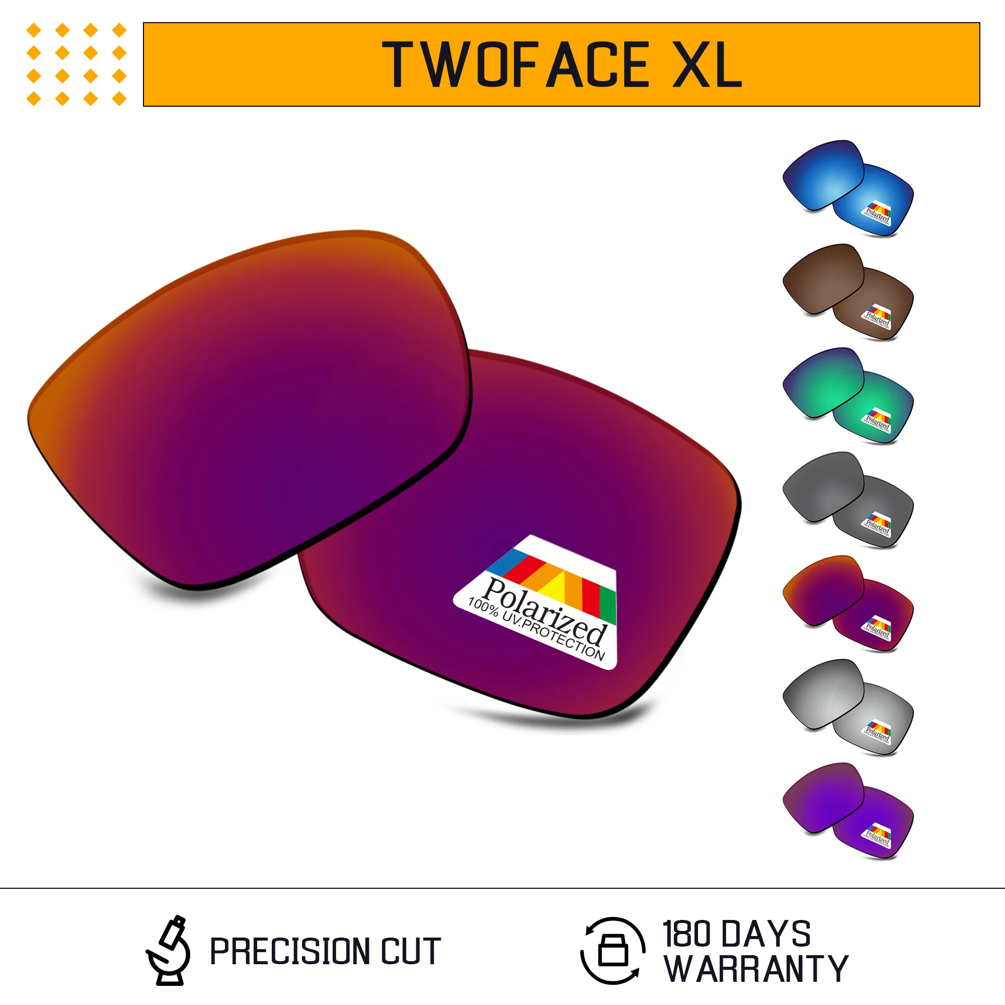 

Rarayvix Polarized Replacement Lenses UV400 Protective for Oakley TwoFace XL OO9350 Sunglasses