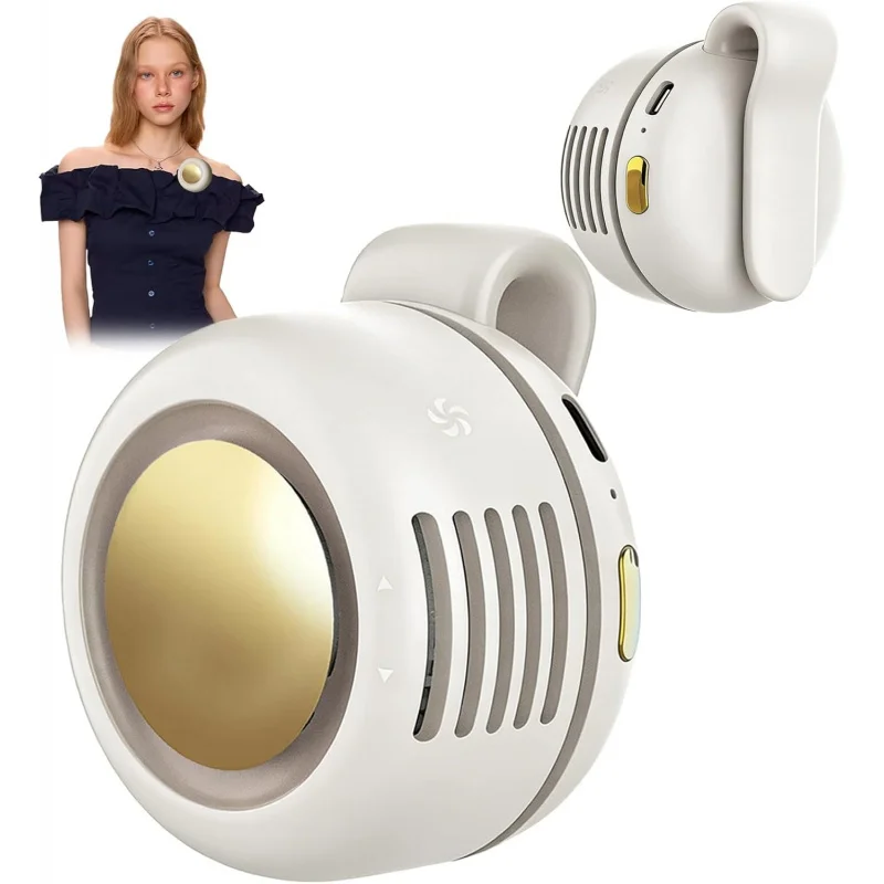 Portable Clip-On Fan, Mini USB Rechargeable 360 ° Rotatable Fan, 3-Speed Silent Mini Bladeless Fans