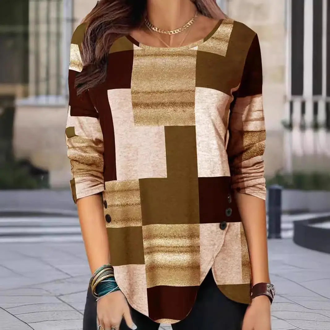 

Женская длинная футболка больших размеров в клетку с принтом на пуговицах Faion, аксессуары для одежды для домашних животных