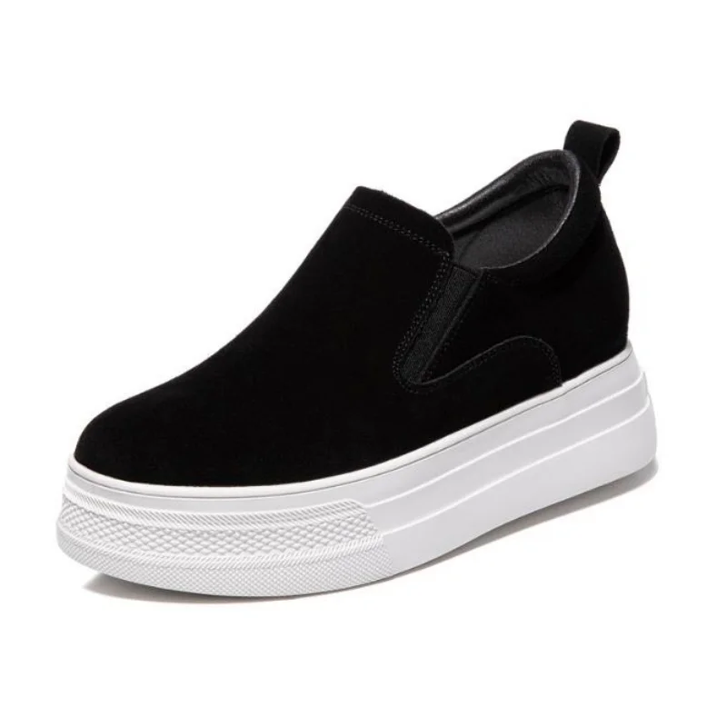 7CM Women Spring Leisure Sneakers New Womens Lazy Footwear Lightweight Thick Sole Heightening from within shoes  34-39