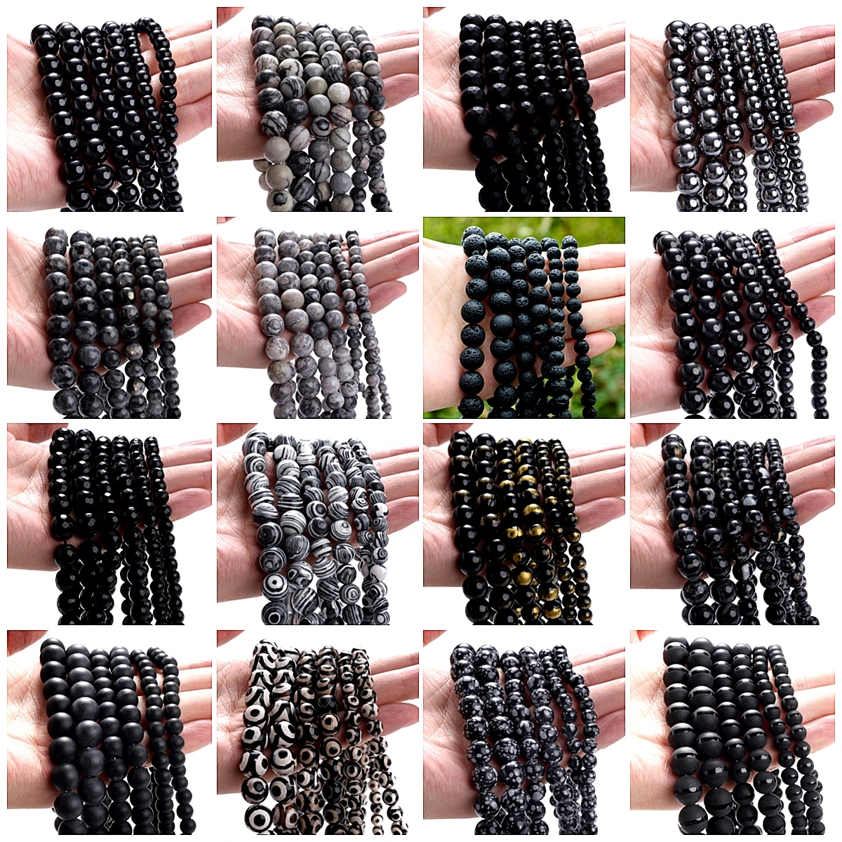 Wholesale Natural Stone Beads Tiger Eye Tourmaline Agates Jaspers Lava Hematites Bead for Jewelry Making Diy Bracelet 4-12mm