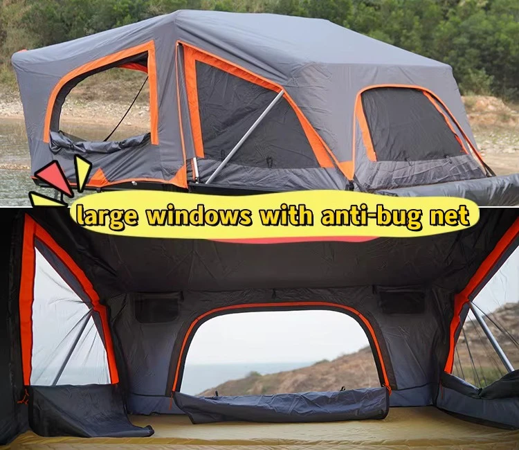 4 - 5 Person Large SUV Roof Top Tent Hard Shell High Quality Roof Tent 4x4 Car Rooftop Tent With Roof Rack