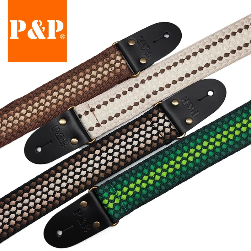 PP Guitar Strap 2024 New Full Leather Head Thickened and Reduced Pressure Guitar Strap