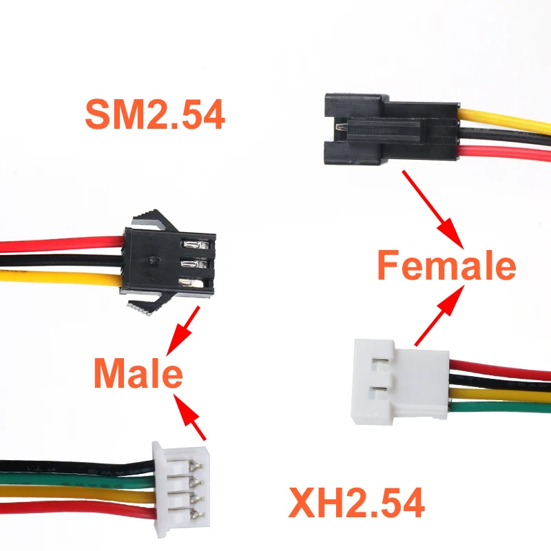 JST1.25 PH2.0 XH SM2.54 2P3P4P5P6P 10/20/30cm Male Female Plug Butt-joint Aerial Docking Crimp Terminal Wire Cable Connector