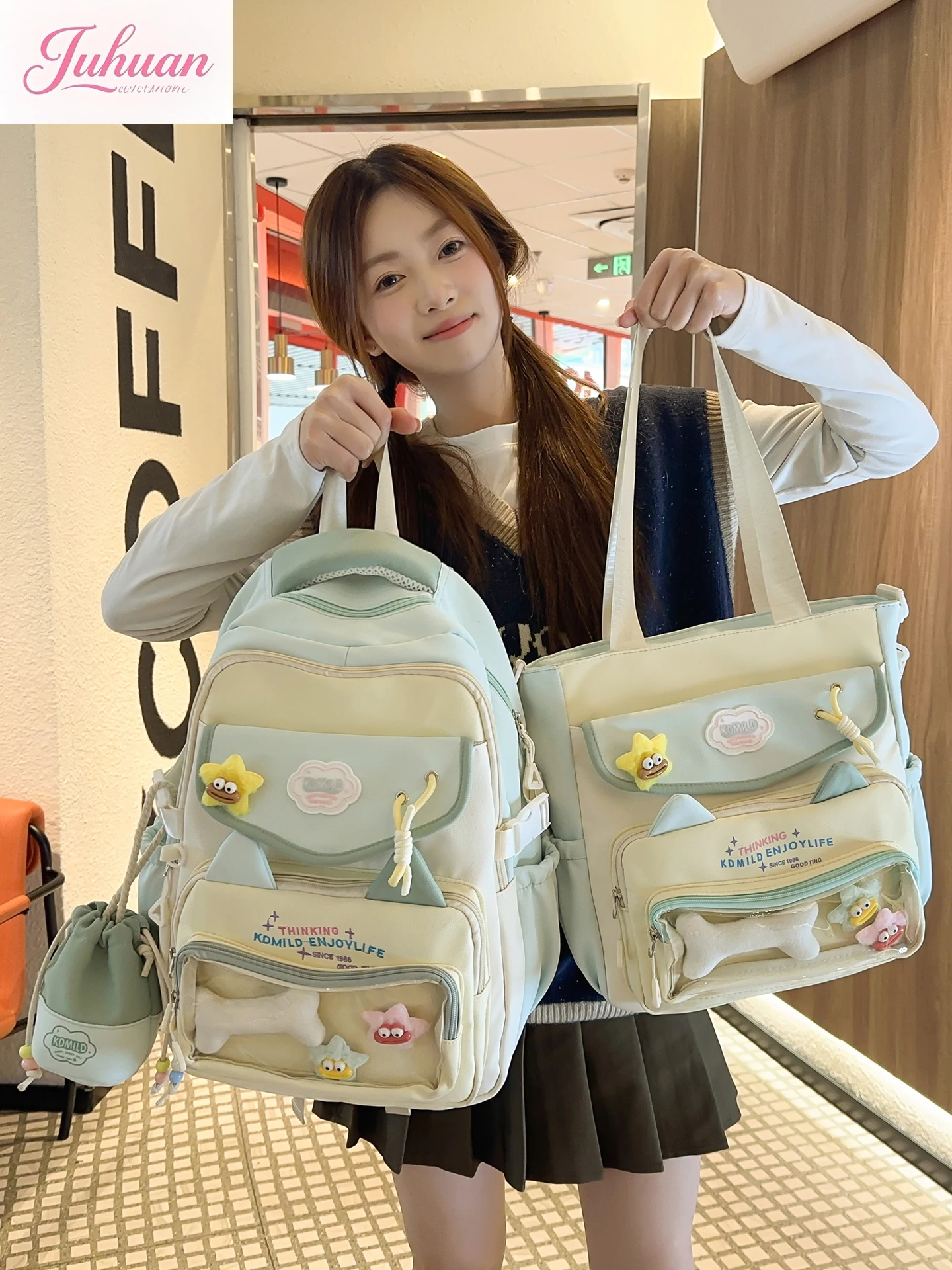 Japanese Transparent Lta Bag Candy Series Cute School Bags Girl Student Backpack Light Large Capacity Backpack Opening Ceremony