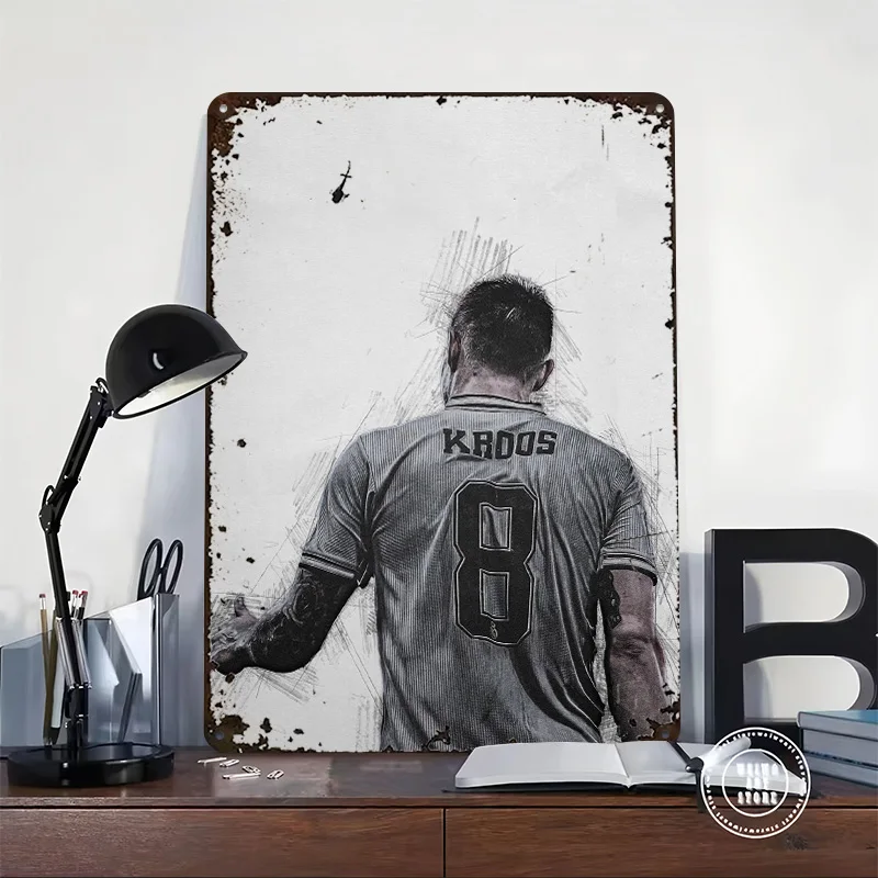 Toni Kroos 3D Texture Printed Poster Custom Vintage Metal Tin Plate Sign for Wall Art Gaming Room Decoration Cozy Funny Signs