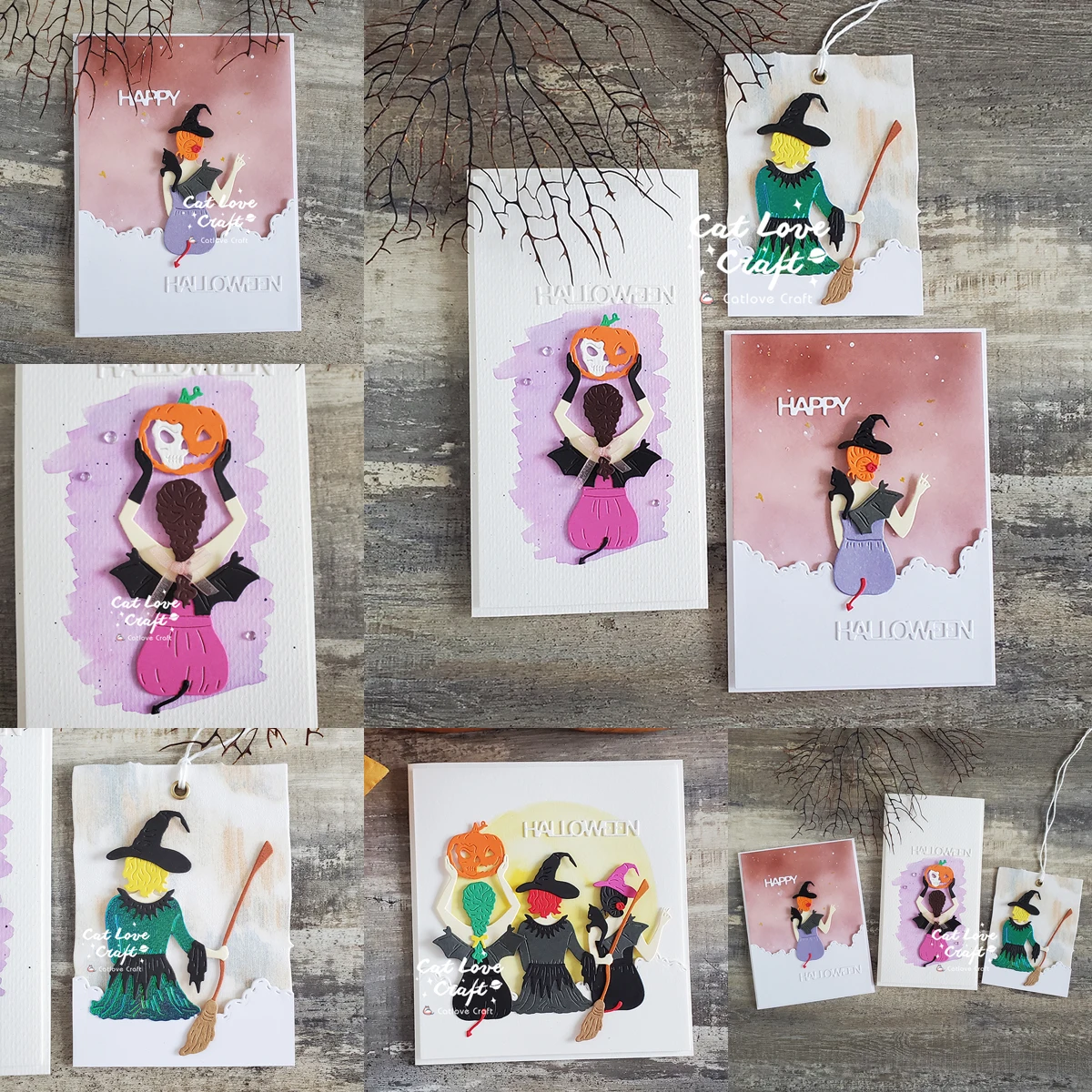 

Catlove Хэллоуин ведьма задняя металлическая вырубка штампы искусственный трафарет вырубки открытки Сделай Сам ремесло тиснение новые штампы