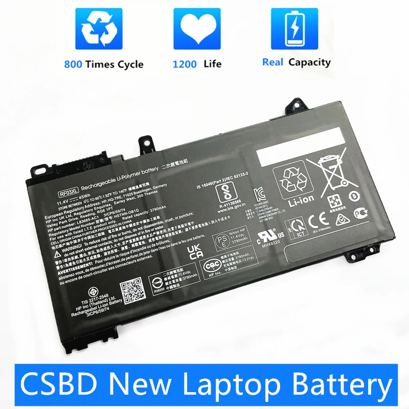 CSBD new RF03X LBatte For Hp  x360 14 Convertible ProBook  RF03045XL 455 G7 450 G7 HSTNN-OB1Q, L83685-AC1 L84354-005  11.4V/45Wh