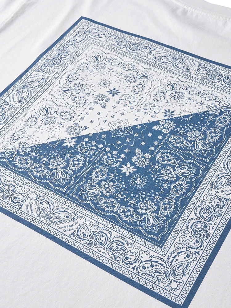 SIMWOOD Hohe Standard 2025 Sommer Neue Super Lose 270gsm 100% Baumwolle Stoff Paisley Muster Druck T-shirts Männer atmungsaktive Tops