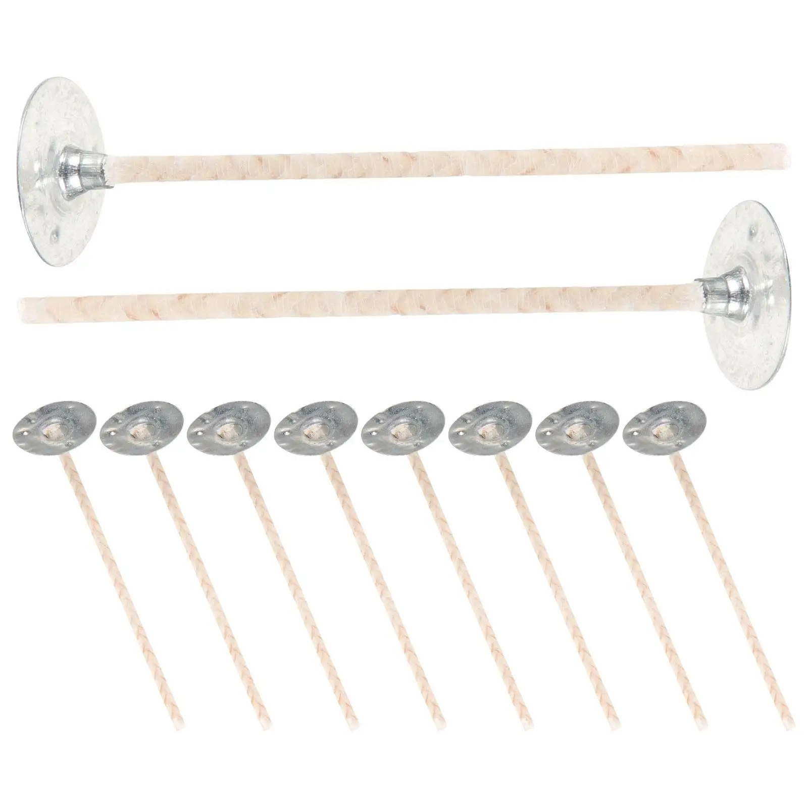 

10 Pcs Decorative Wax Core Making Cotton Wicks for DIY Scented with Metal Base