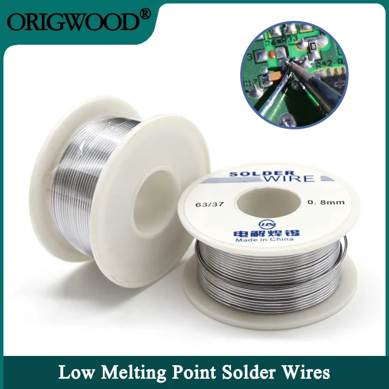 

1/2/5pcs Solder Wire 0.8/1.0mm 50g/100g 63/37 Welding Wire 2% Flux Low Melting Point For Electric Soldering Iron