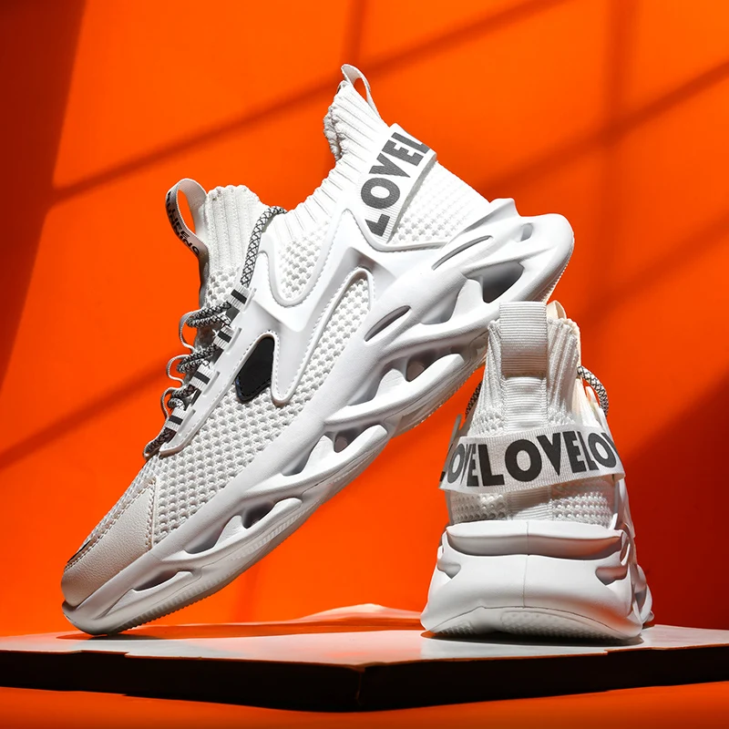 أحذية الجري الرجالية الرياضية في الهواء الطلق، خفيفة الوزن ومريحة، أحذية كاجوال مسطحة شبكية قابلة للتنفس، أحذية رياضية ناعمة للجيم للرجال