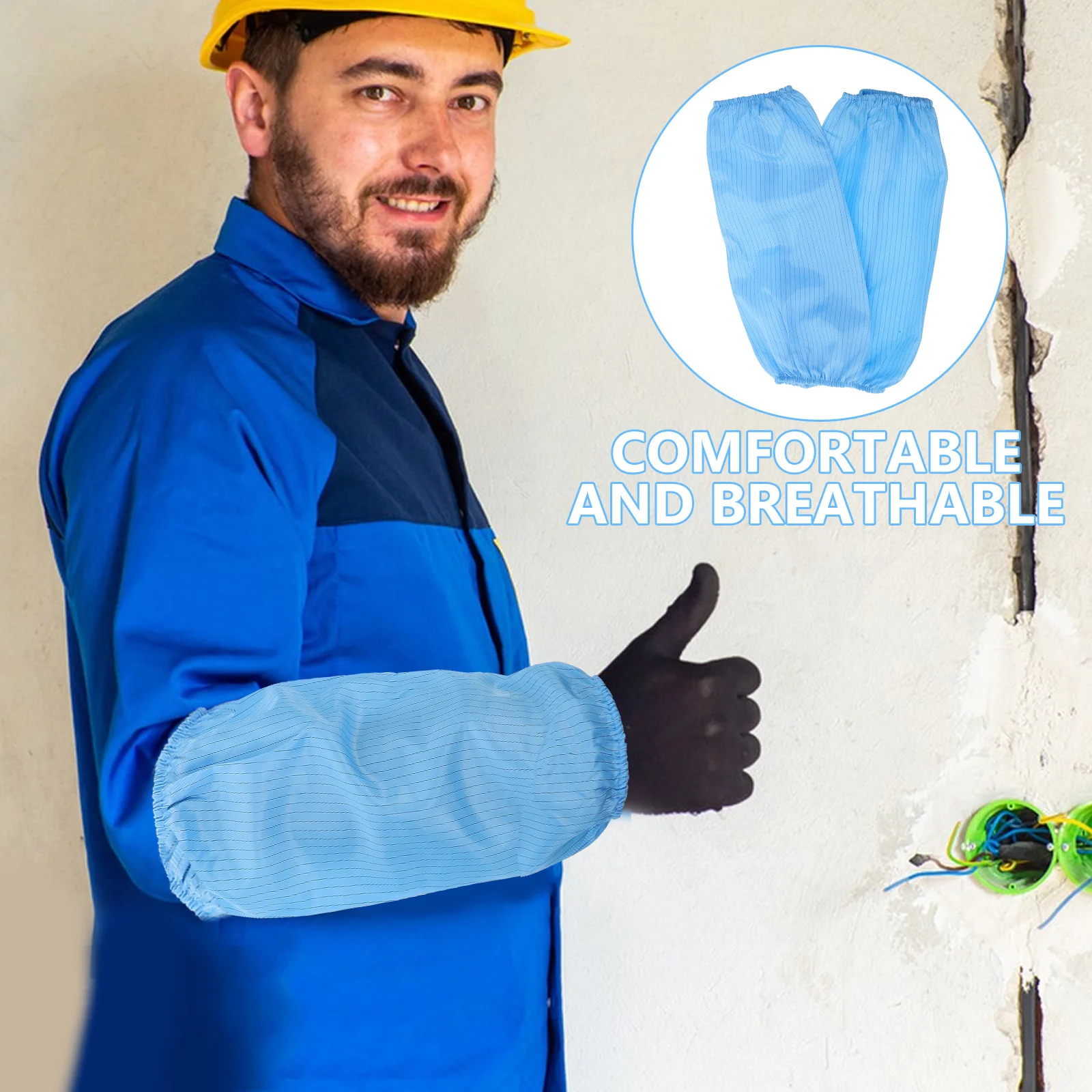 

2Pcs Anti Static Oversleeves Reusable Durable Arm Protective Sleeves for Cleanroom Electronics Manufacturing Pharmaceutical