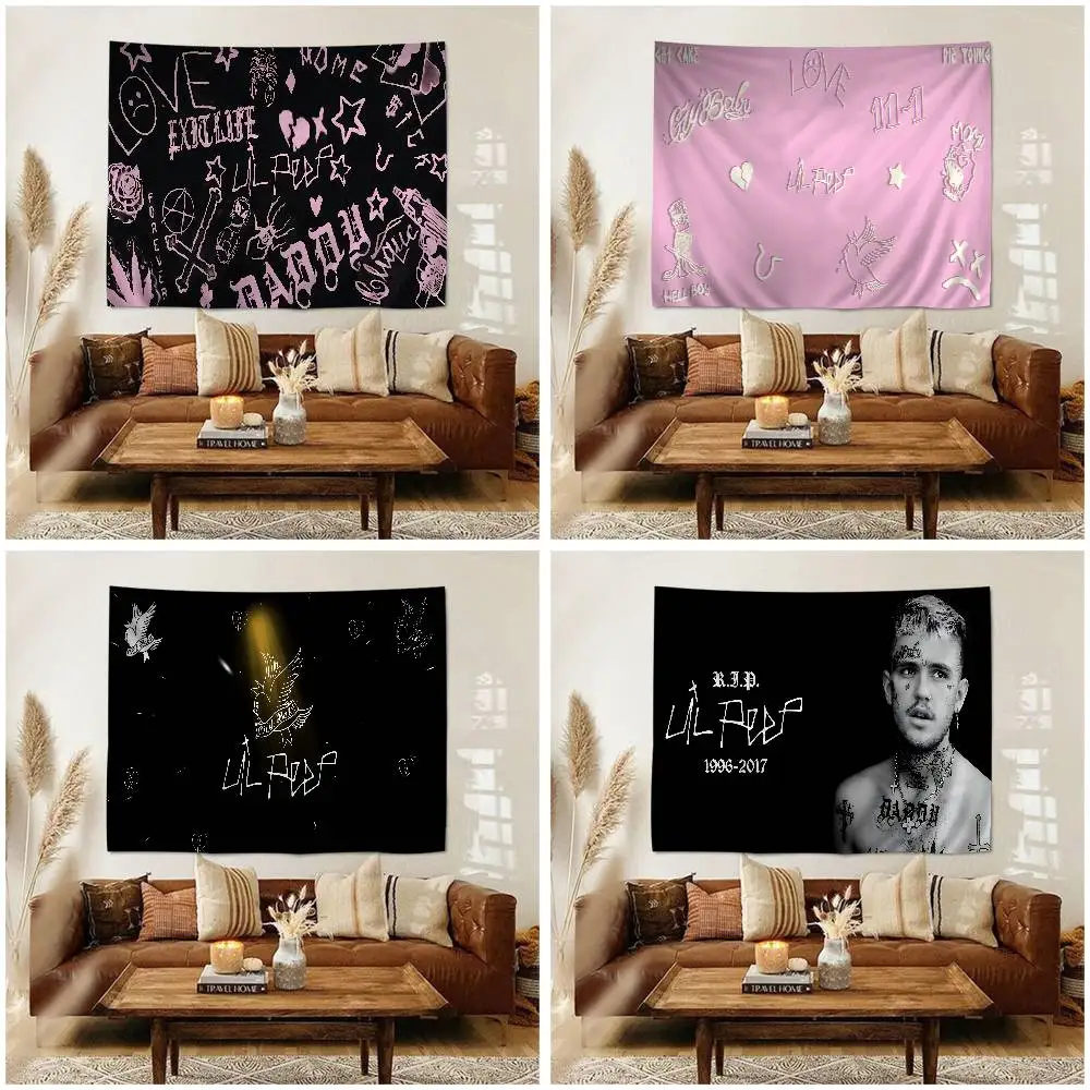 Hip Hop Rapper L-Lil P-Peep Chart Tapestry Art Science Fiction Room Home Decor Cheap Hippie Wall Hanging