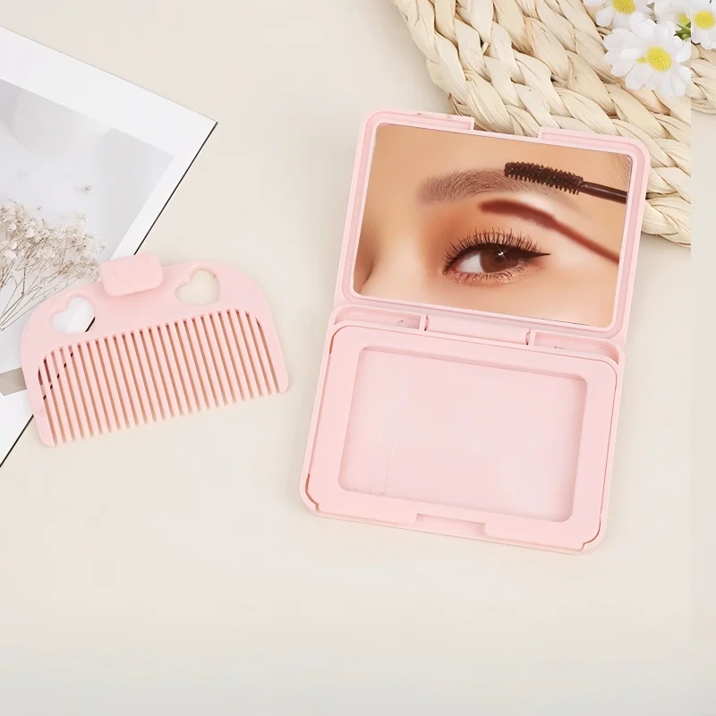 【Logo Custom】50Pcs Customized Pink/Blue/Purple Nordic Style Comb Square Makeup Small Mirror Small Batch Customization Factory