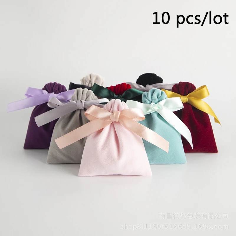 

10 шт., маленький размер, бежевые ювелирные изделия, подарочные конфеты, вечерние сумки для демонстрации свадебных сувениров, дорожная упаковка, органайзер для хранения, бархатная лента