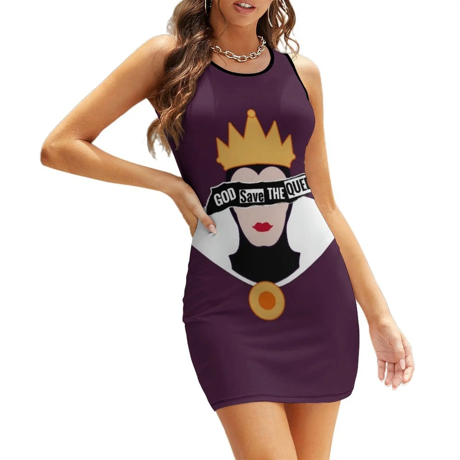 

God save the Evil Queen Sleeveless Sundress Party dresses for women womens clothing summer clothes